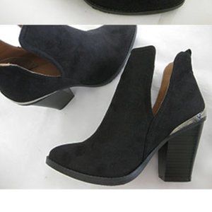 Black suede booties